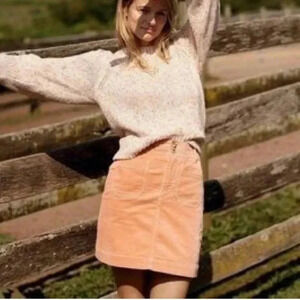 Madewell NWT Peach Corduroy A-Line Mini Skirt Size 0